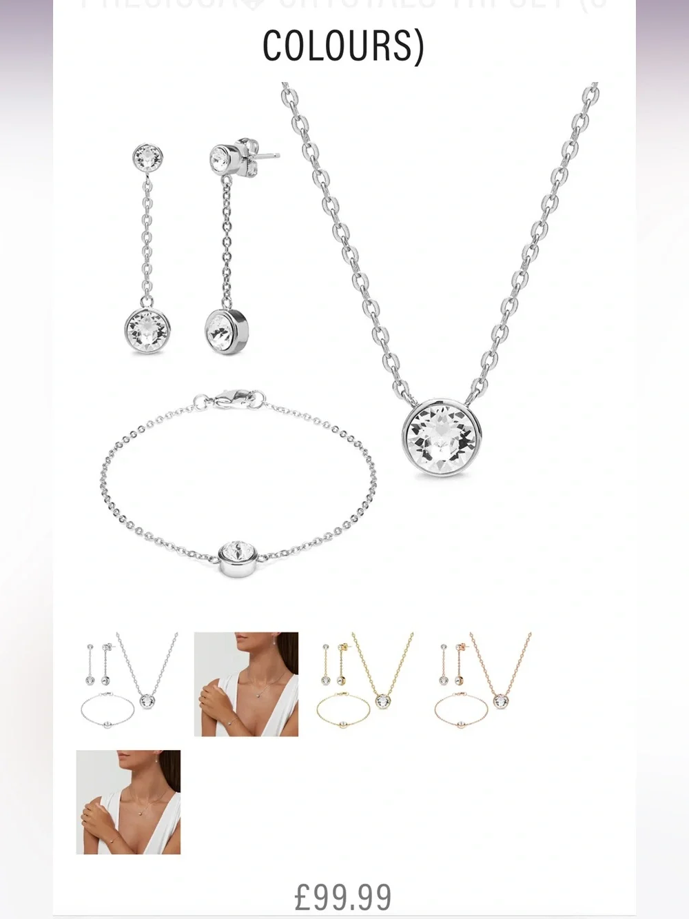 NIB AURA by preciosa crystals set (necklace, drop earrings and bracelet)